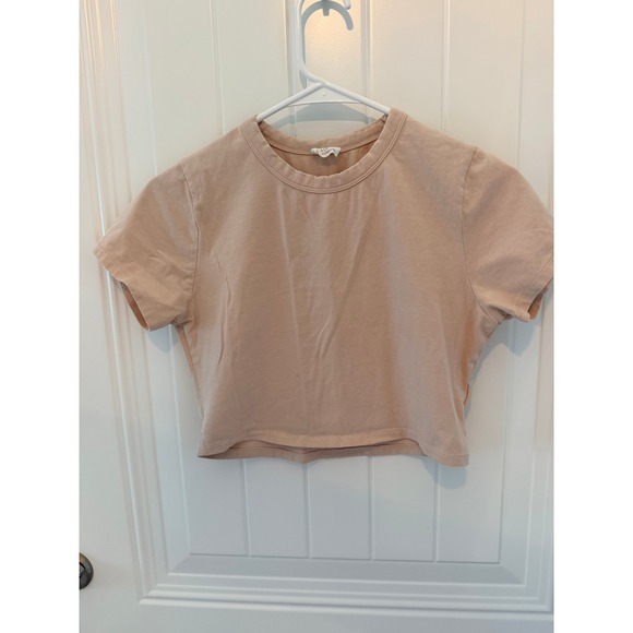 Cotton On Kids Other - Cotton On Kids Tan Beige Short Sleeve Crop Top Tee Girls Large